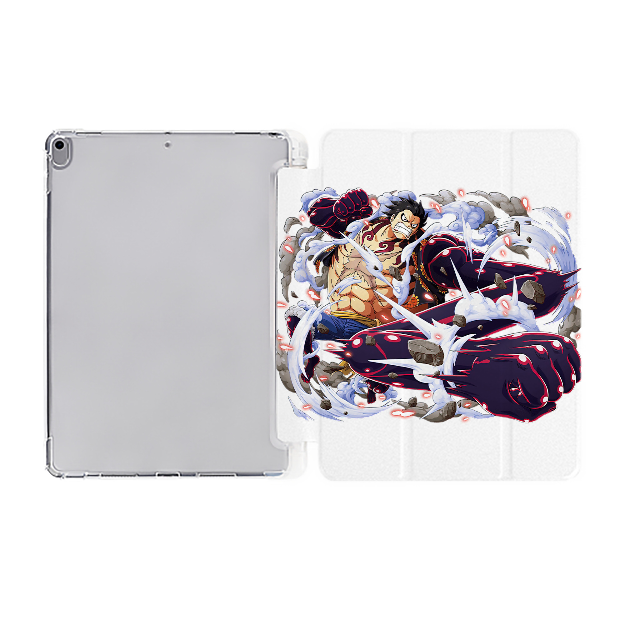 （画像用） ワンピース モンキー・D・ルフィ ONE PIECE Monkey D. Luffy IPad ケース ペン収納付き 三つ折りスタンド PUレザー×シリコン 対応機種9.5/10.5/10.9インチ